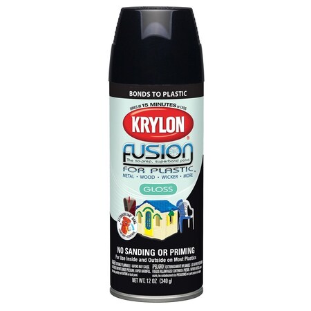 Krylon Paint 12-Oz Gloss Black Fusion 2321